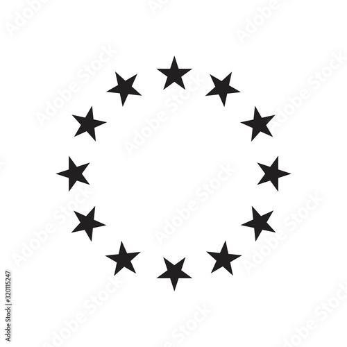 Stars in Circle icon symbol Flat vector sign isolated on white background. Simple logo vector illustration for graphic and web design.