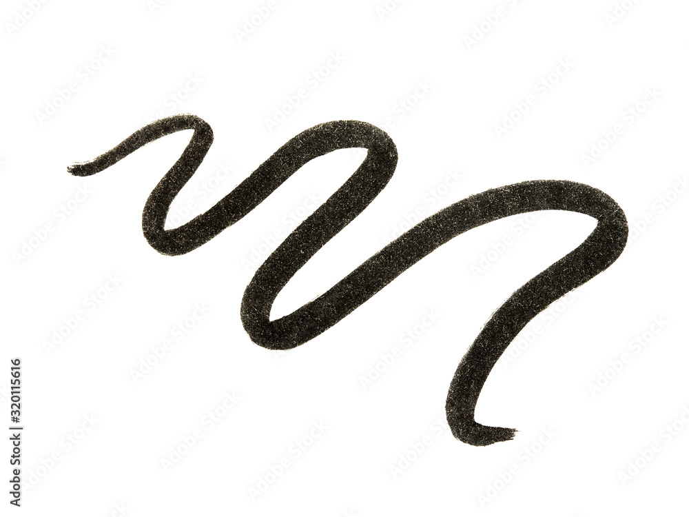 Black eyeliner pen trace on white background Black eyeliner pen trace on white background