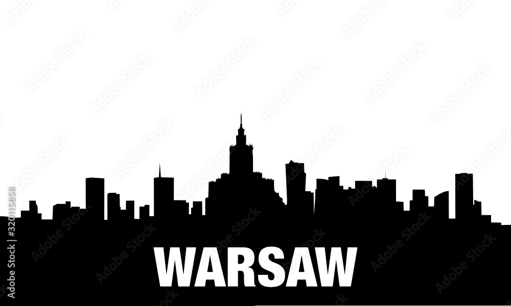 Warsaw Skyline City Landscape Silhouette