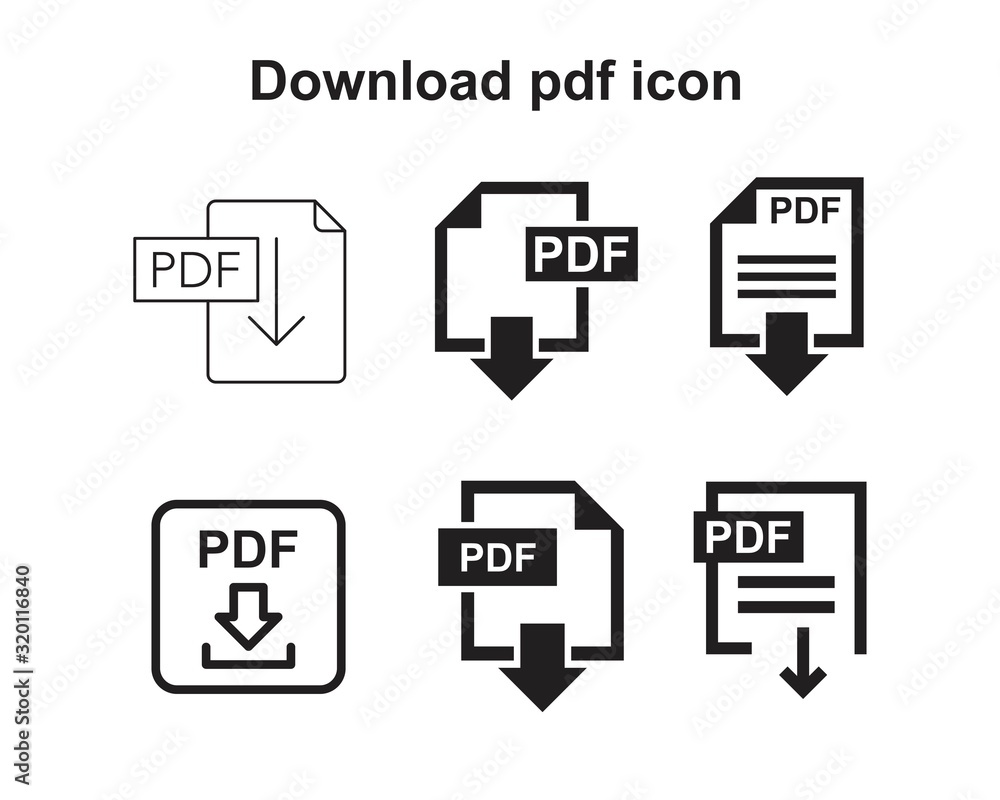 Download pdf icon template black color editable. Download Pdf icon symbol Flat vector sign isolated on white background. Simple logo vector illustration for graphic and web design. Download pdf icon template black color editable. Download Pdf icon symbol Flat vector sign isolated on white background. Simple logo vector illustration for graphic and web design.