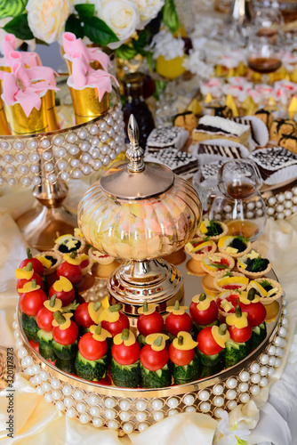 Arrangement of vegetable on party table