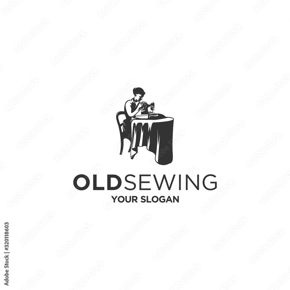 old sewing vintage logo
