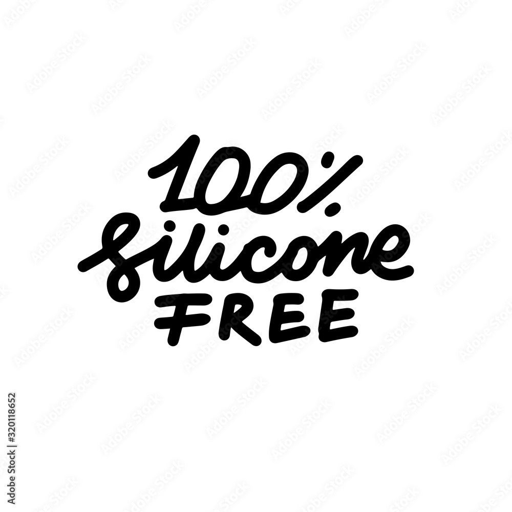 Silicone free - funny boobs lettering quote. Feminist lettering quote. Funny motivation saying for gift, t-shirts, tops, selfies, posters. Joke. Silicone free - funny boobs lettering quote. Feminist lettering quote. Funny motivation saying for gift, t-shirts, tops, selfies, posters. Joke.