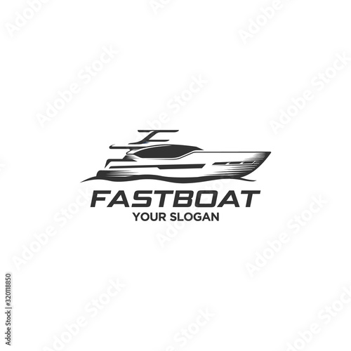 fast boat silhouette logo