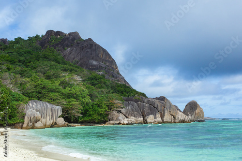Most beautiful beach of Seychelles, Anse Source D'Argent beach.