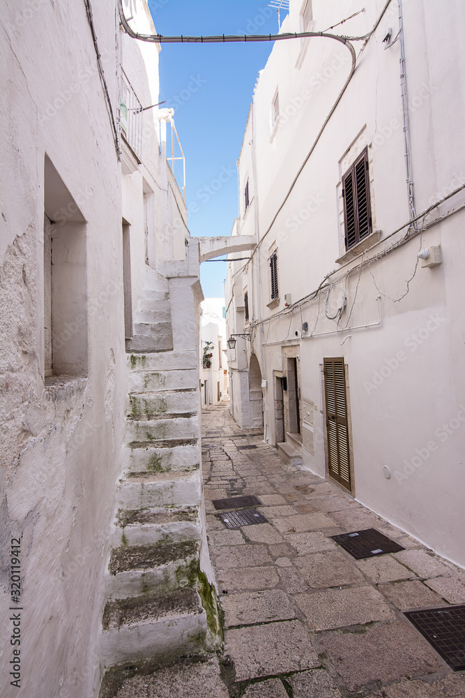 Characteristic alley in the historic center of Cisternino (Italty)