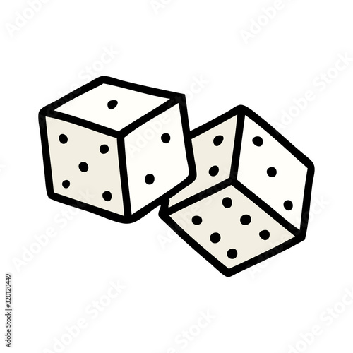 traditional tattoo of lucky dice