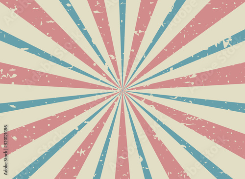 Sunlight retro faded grunge background. pink and blue color burst background.