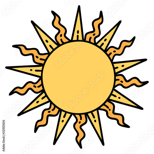 traditional tattoo of a sun