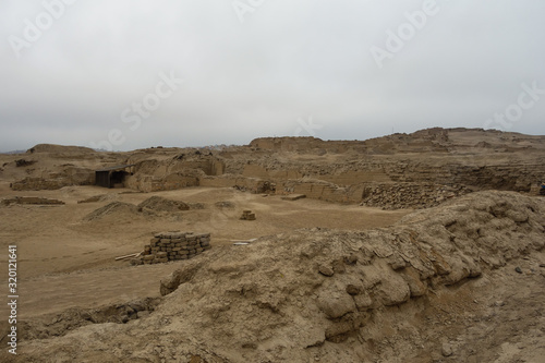 Pachacamac Archeological Site, Lima/Peru. Pre-incan ruins and sanctuary photo