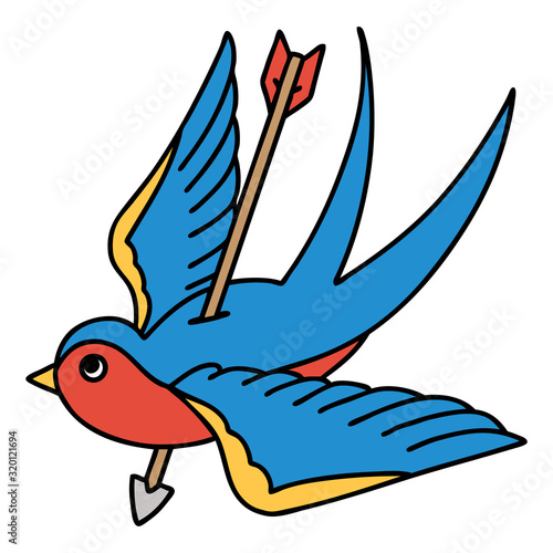 traditional tattoo of a swallow