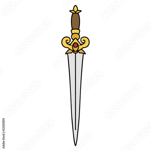 traditional tattoo of dagger