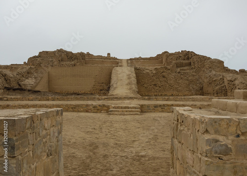 Pachacamac Archeological Site, Lima/Peru. Pre-incan ruins and sanctuary photo