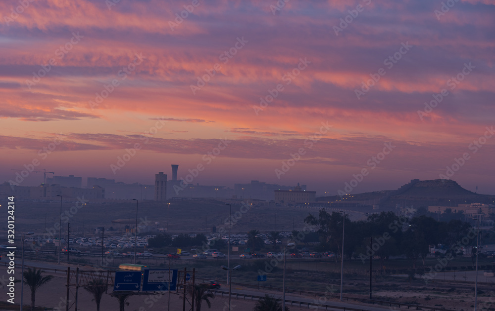 Amazing sunrise and cloud formations over Al-Khobar, Eastern Saudi Arabia 