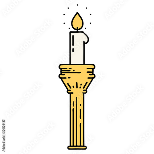 traditional tattoo of a candelabra