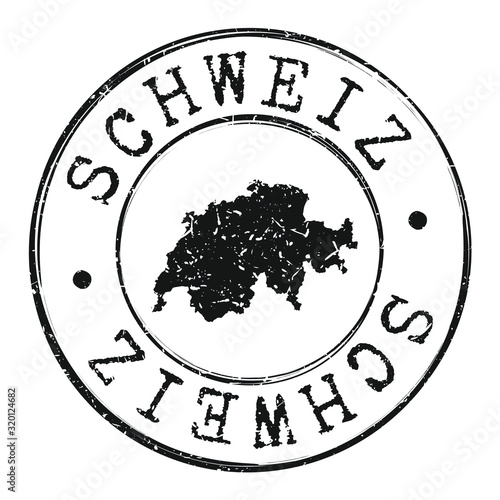 Switzerland Silhouette Postal Passport. Stamp Round Vector Icon Map. Design  Travel Postmark. 