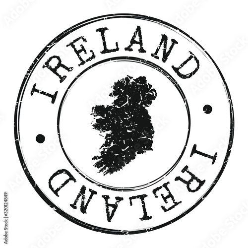 Ireland Silhouette Postal Passport. Stamp Round Vector Icon Map. Design  Travel Postmark. 
