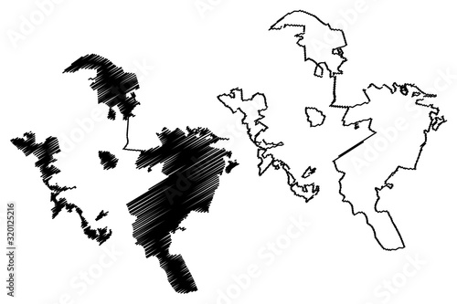 Savannah City, Georgia (United States cities, United States of America, usa city) map vector illustration, scribble sketch City of Savannah map