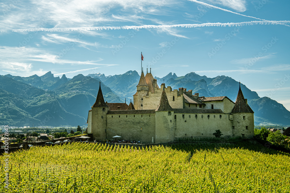 Castle Aigle in city of Aigle in canton of Vaud, Switzerland