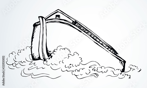 Biblical Noah's Ark. Vector drawing