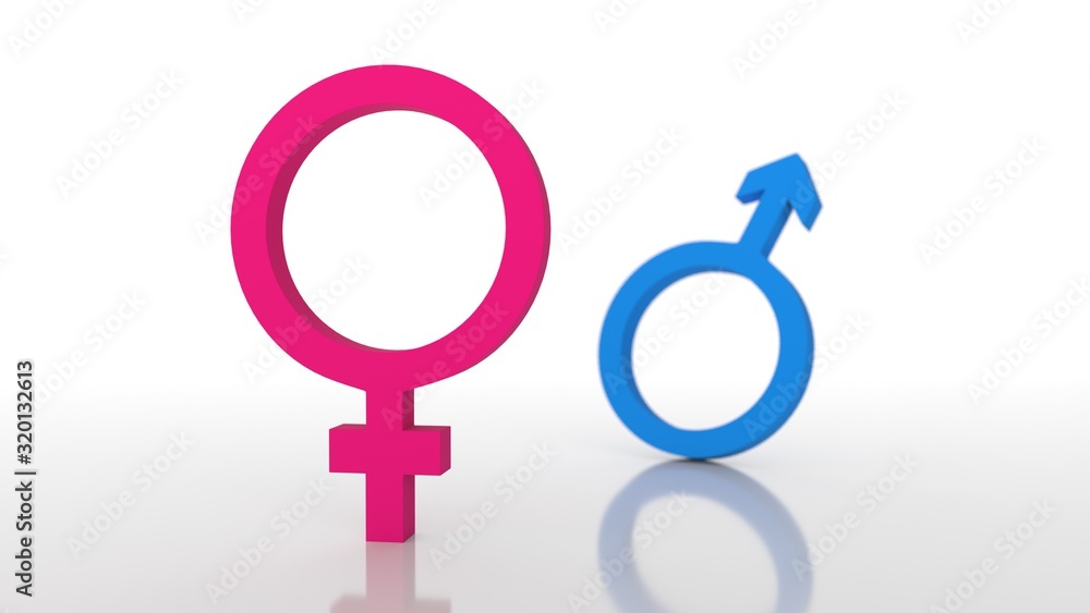 Gender symbols isolated on white background. 3D-rendering. Gender symbols isolated on white background. 3D-rendering.