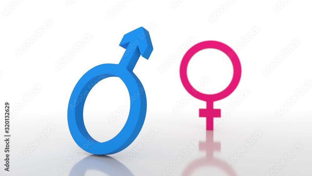 Gender symbols isolated on white background. 3D-rendering. Gender symbols isolated on white background. 3D-rendering.