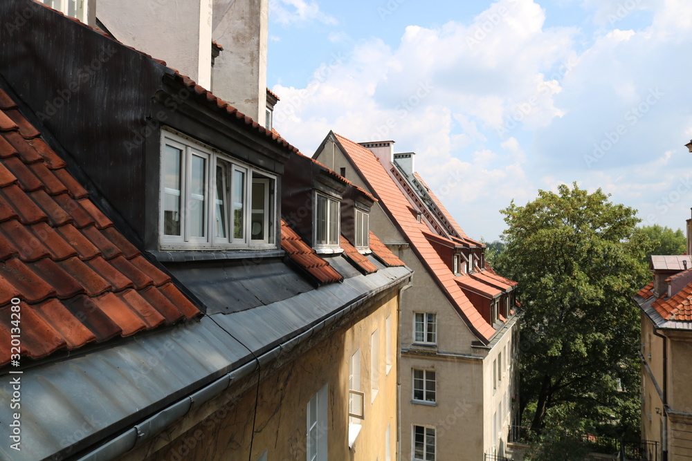 old house with red roof