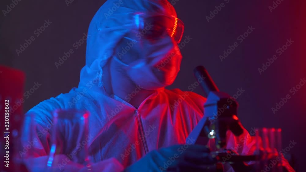 Biohazard accident in scientific laboratory researching hazardous ...