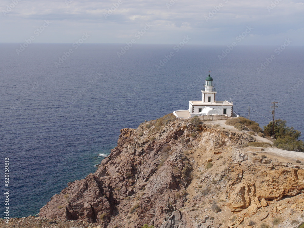 Akrotiri Lighthouse on the Greek island of Santorini