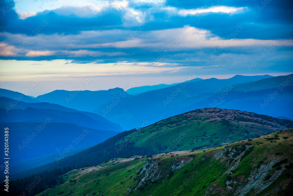 Landscape in carpathian Mountains, Transalpina road , romania