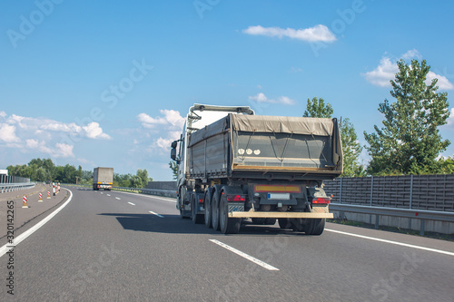 Heavy industry dump truck on the highway