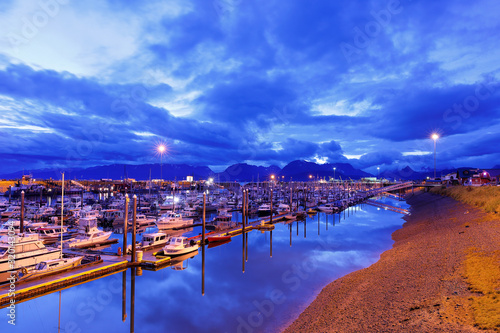 Foto Homer harbor before sunrise, Home Spit Alaska