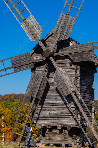 old wooden windmill