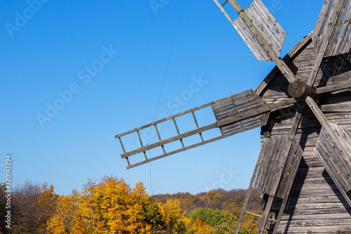 old wooden windmill