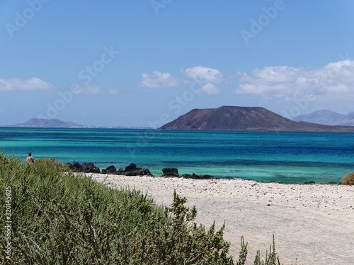 Beautiful beach of Spain, Canary Islands Fuerteventura, fine sand and crystal clear water