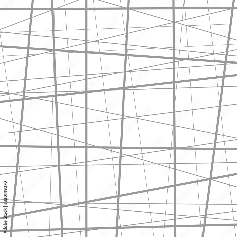 Intersecting black lines of different sizes on a white background. Grid Intersecting black lines of different sizes on a white background. Grid