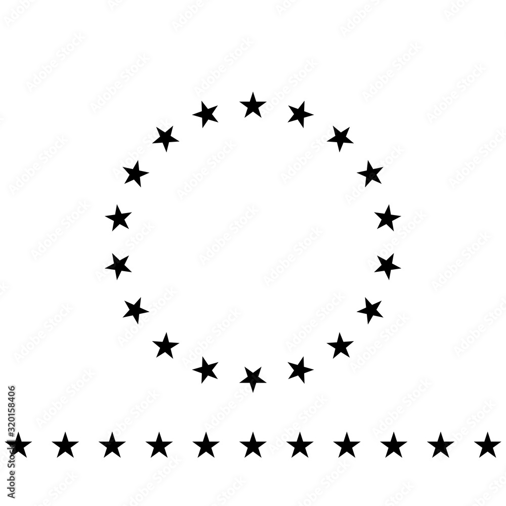 Fototapeta premium Stars in circle. Vector star in a circle are in a row. Set Vector Illustration.