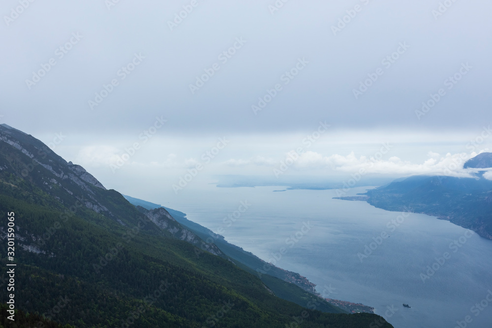 Malcesine, ltaly  - May 23, 2015:.View from Monte Baldo / Mount Baldo to Lake Garda