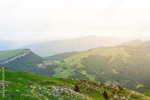 Malcesine, ltaly - May 23, 2015:.View from Monte Baldo / Mount Baldo to the mountains near Lake Garda