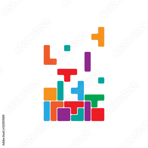 Colorful tetris game vector design photo