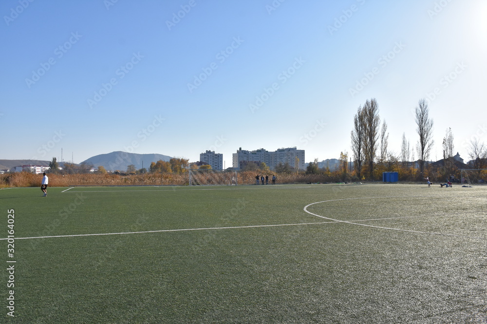 empty soccer field