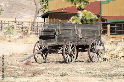 old west abandoned vintage wagon