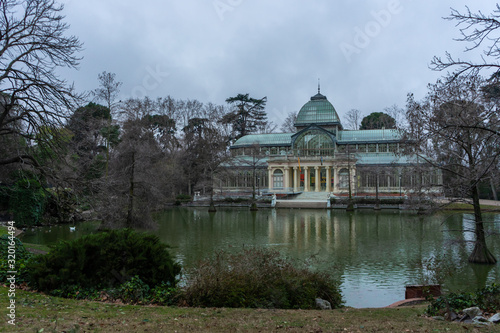 Crystal Palace in Retiro Park in Madrid. Travel concept.