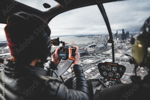 Helicopter over Seattle