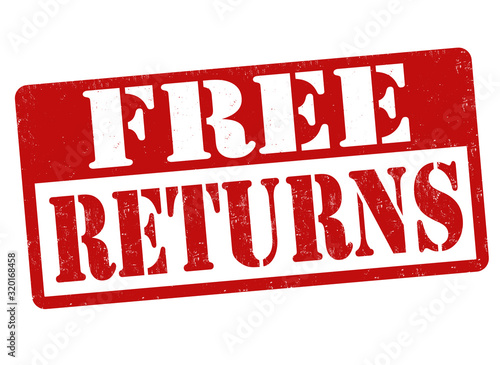 Free returns sign or stamp