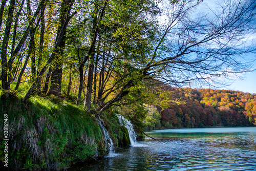 Autumn landscape in Plitvice Lakes Park, Croatia