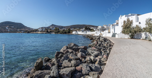 Buildings at beach in Pollonia village photo