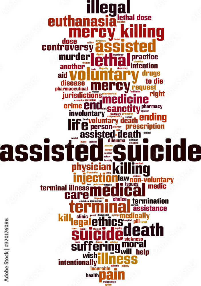 Obraz premium Assisted suicide word cloud