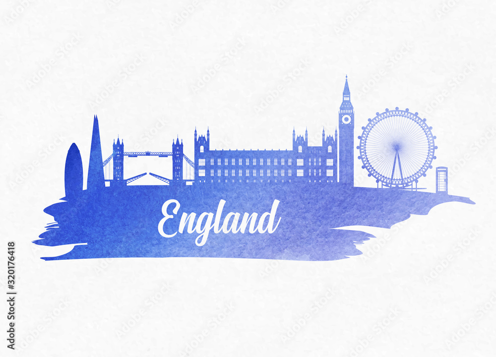 England Landmark Global Travel And Journey watercolor background. Vector Design Template.used for your advertisement, book, banner, template, travel business or presentation. England Landmark Global Travel And Journey watercolor background. Vector Design Template.used for your advertisement, book, banner, template, travel business or presentation.