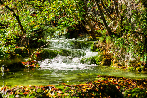 Inside of the Plitvice Park in gthe fall season